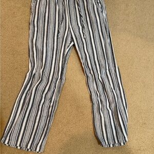 Old Navy Black and White Striped Joggers